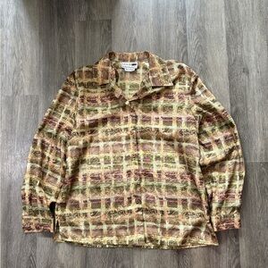 Leslie Fay Multicolor Plaid Shirt Jacket